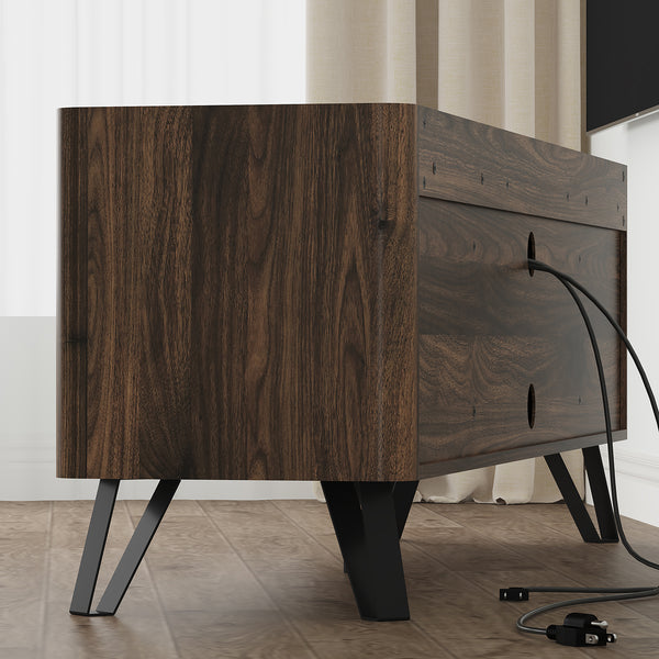 Mobile TV Trorlon 160x40x55 cm effetto noce/travertino [en.casa]