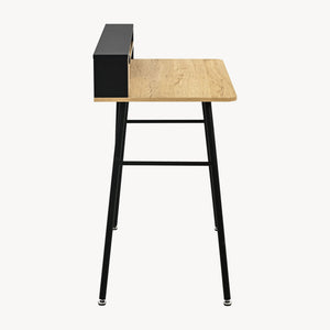 Scrivania Var 93x90x50 cm Nero/effetto quercia [en.casa]