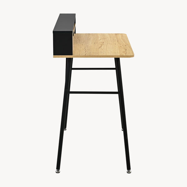 Scrivania Var 93x90x50 cm Nero/effetto quercia [en.casa]