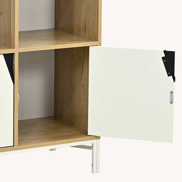 Comò Kerrköndam 94x76x40 cm effetto quercia/bianco [en.casa]