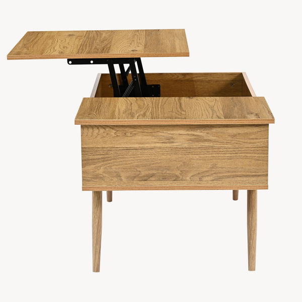 Tavolino da salotto Vasdabod con piano sollevabile 96x59x50 cm effetto quercia [en.casa]