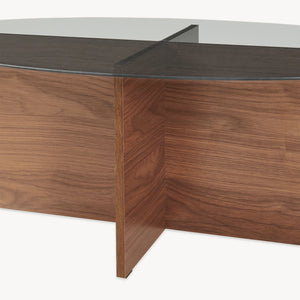 Tavolino Viroya 100x60x36 cm effetto noce/grigio [en.casa]