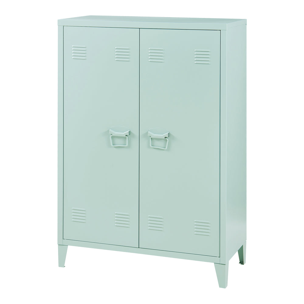 Armadietto da Ufficio Oripää in Acciaio 110 x 75 x 33 cm Verde Pastello [en.casa] 