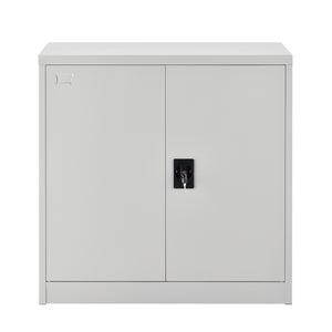Armadietto da Ufficio con 2 Ante Chiusura con Chiave 90 x 40 x 90 cm Mobile in Acciaio per Archivio con 2 Ripiani Variabili in Altezza