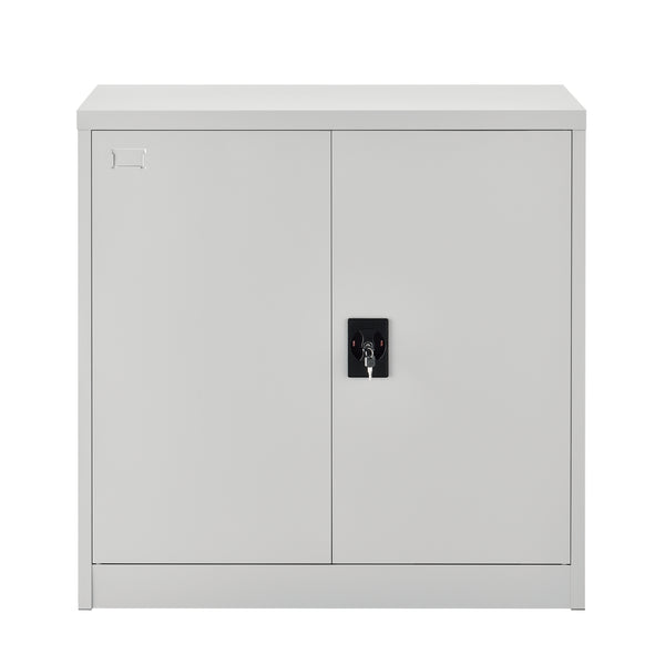 Armadietto da Ufficio con 2 Ante Chiusura con Chiave 90 x 40 x 90 cm Mobile in Acciaio per Archivio con 2 Ripiani Variabili in Altezza