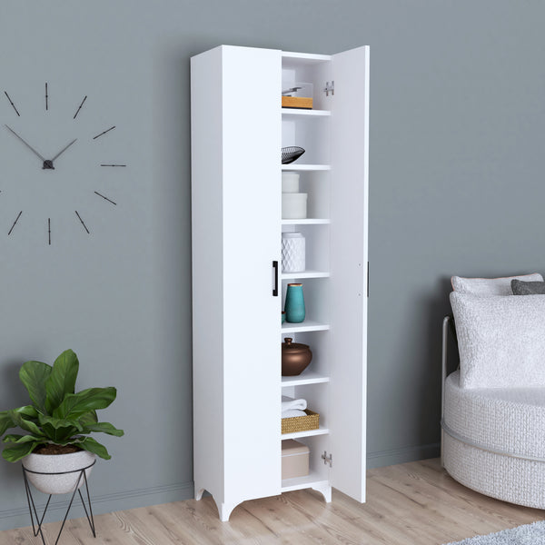 Armadio Guardaroba Strömsund a 2 Ante e 7 Ripiani 177,5 x 48,5 x 32 cm - Vari Colori [en.casa] 