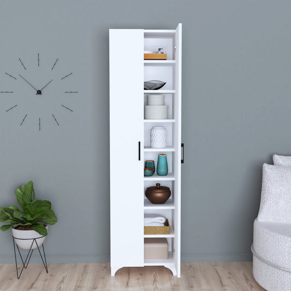 Armadio Guardaroba Strömsund a 2 Ante e 7 Ripiani 177,5 x 48,5 x 32 cm - Vari Colori [en.casa] 