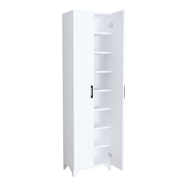 Armadio Guardaroba Strömsund a 2 Ante e 7 Ripiani 177,5 x 48,5 x 32 cm - Vari Colori [en.casa] 
