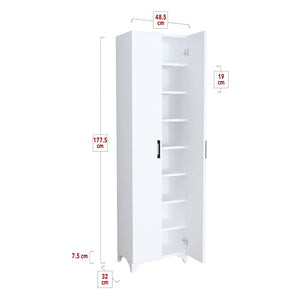 Armadio Guardaroba Strömsund a 2 Ante e 7 Ripiani 177,5 x 48,5 x 32 cm - Vari Colori [en.casa] 