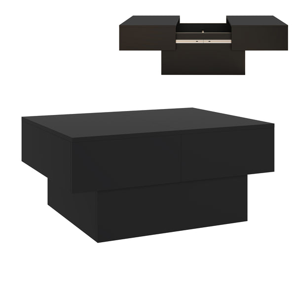 Tavolino Centrale Lens da Salotto con Piano Scorrevole 80 x 60 x 36 cm [en.casa]