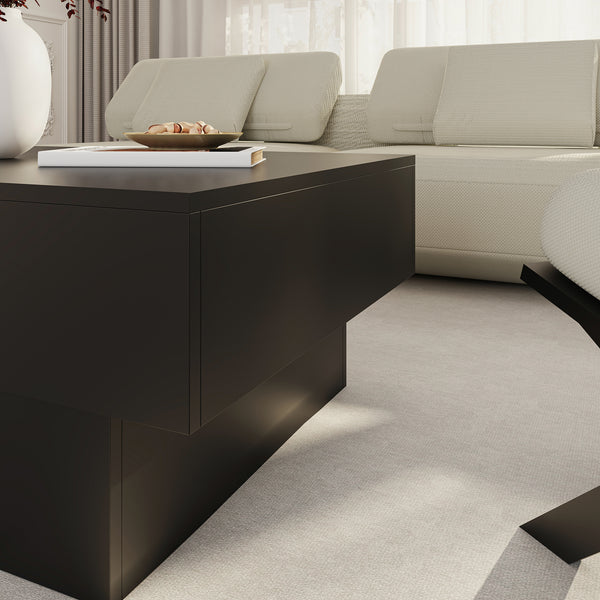 Tavolino Centrale Lens da Salotto con Piano Scorrevole 80 x 60 x 36 cm [en.casa]