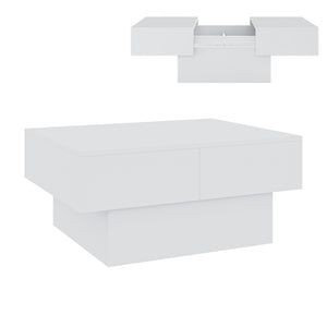 Tavolino Centrale Lens da Salotto con Piano Scorrevole 80 x 60 x 36 cm [en.casa]