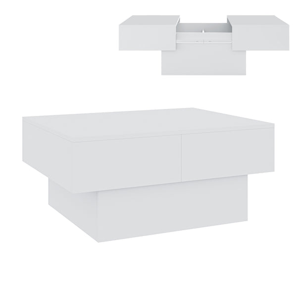 Tavolino Centrale Lens da Salotto con Piano Scorrevole 80 x 60 x 36 cm [en.casa]