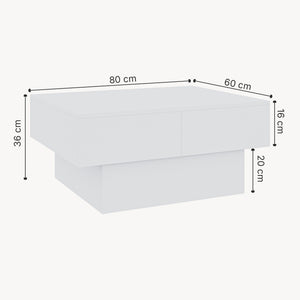 Tavolino Centrale Lens da Salotto con Piano Scorrevole 80 x 60 x 36 cm [en.casa]