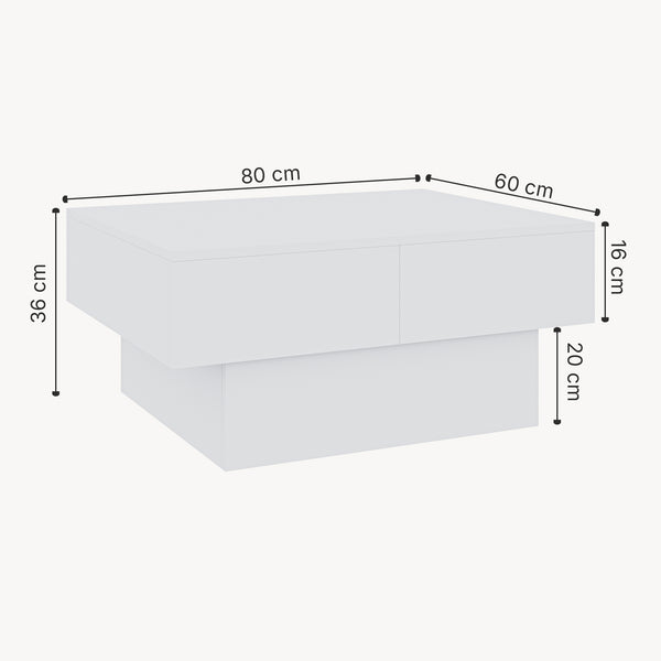 Tavolino Centrale Lens da Salotto con Piano Scorrevole 80 x 60 x 36 cm [en.casa]