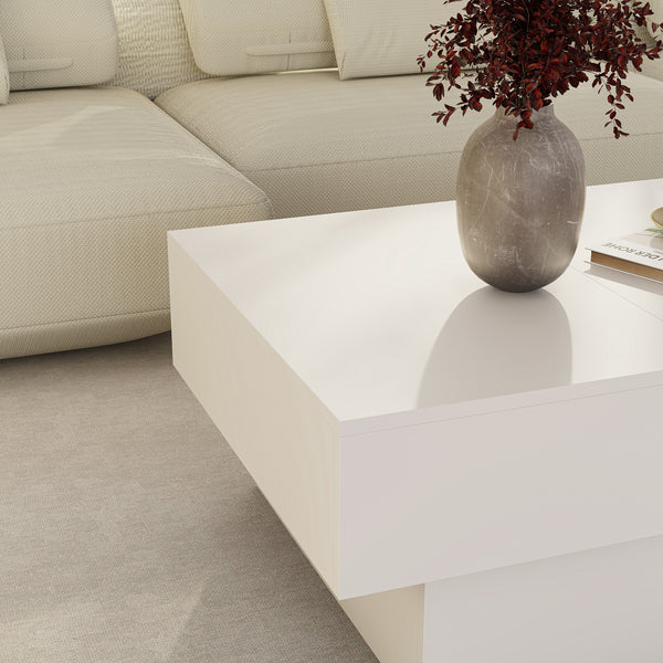 Tavolino Centrale Lens da Salotto con Piano Scorrevole 80 x 60 x 36 cm [en.casa]