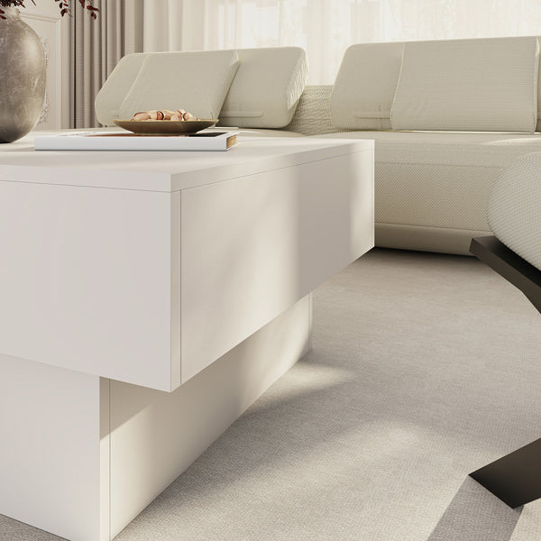 Tavolino Centrale Lens da Salotto con Piano Scorrevole 80 x 60 x 36 cm [en.casa]