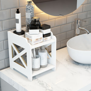 Organizer per bagno Struer 23x20x22 cm Bianco [en.casa]