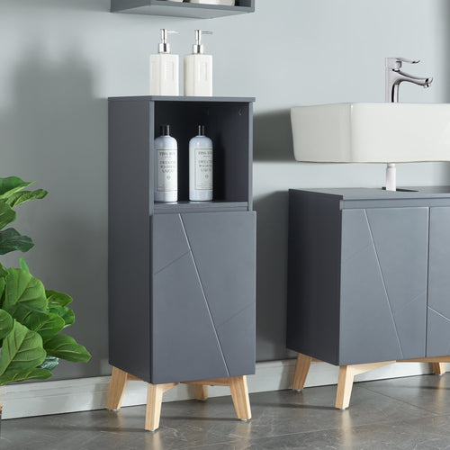 Armadio da bagno Overath grigio [en.casa] - premiumXL