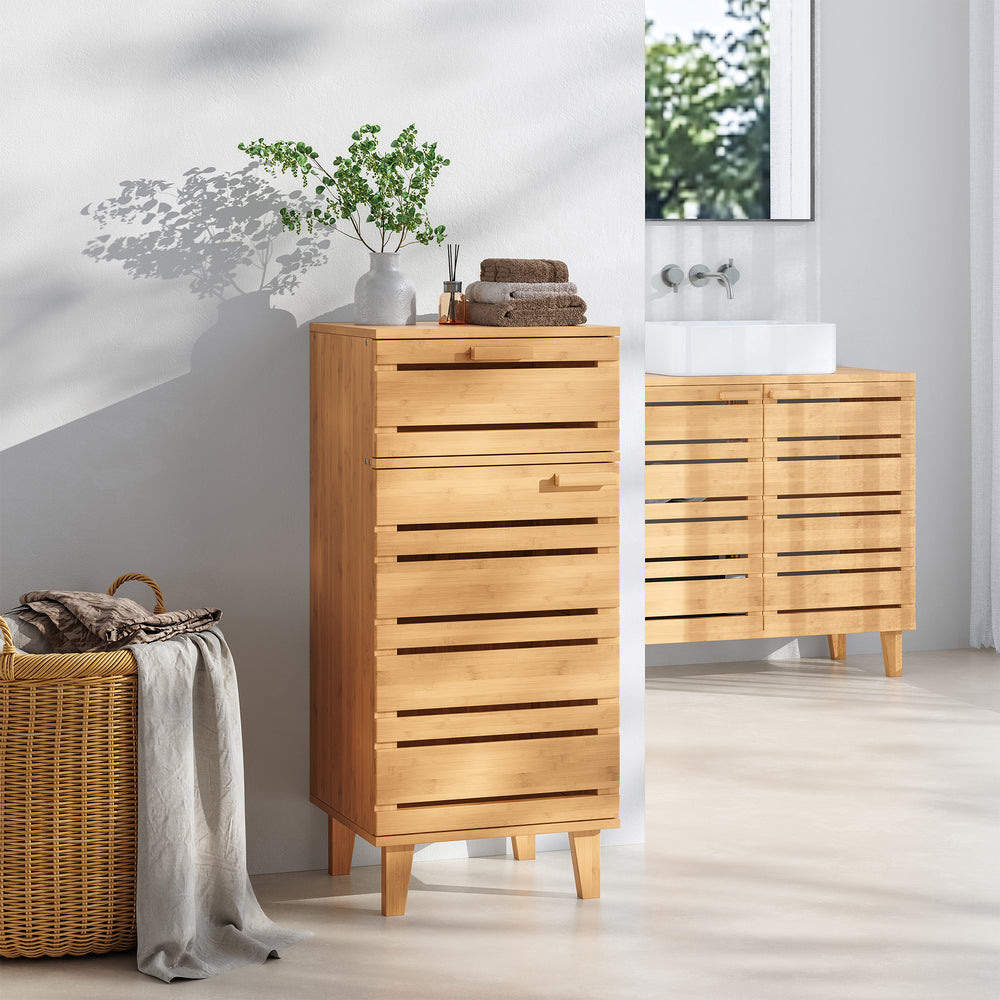 Armadio da bagno Epind 75x33x30 cm bambù naturale [en.casa] - premiumXL