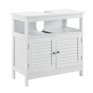 Armadietto Sottolavabo da Bagno a 2 Ante e Scomparto Aperto 60 x 60 x 30 cm - Bianco [en.casa]