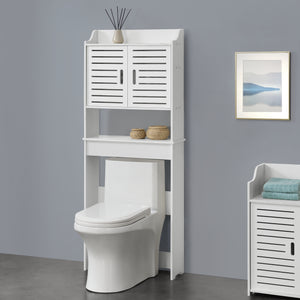 Mobile da Bagno a Terra 155 x 62 x 20 cm Armadietto Sopra il Gabinetto Ripostiglio con 2 Ante e Ripiani Armadio Salvaspazio da Toilette - Vari Colori