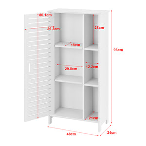Armadietto da Bagno a Terra con Scomparti 96 x 48 x 24 cm Mobiletto da Stoccaggio Ripostiglio da Bagno con Sportello / Anta di Design - Vari Colori
