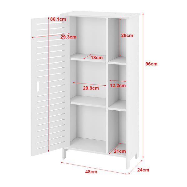 Armadietto da Bagno a Terra con Scomparti 96 x 48 x 24 cm Mobiletto da Stoccaggio Ripostiglio da Bagno con Sportello / Anta di Design - Vari Colori