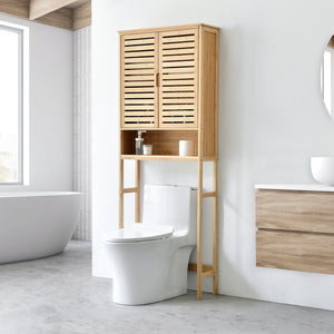 Armadio da bagno Geta 170 x 66 x 23 cm bambù [en.casa] - premiumXL
