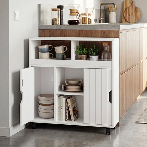 Mobiletto su ruote Fadeskimma 72x70x20 cm Bianco [en.casa]