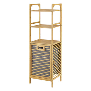 Scaffale per bucato in bambù Tidaholm 118x39,5x30,5cm [en.casa] - premiumXL
