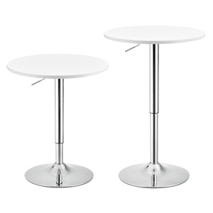 Tavolo da bar Aberdeen rotondo 60 cm Ø 68-88 cm alto metallo cromo nero/bianco en.casa