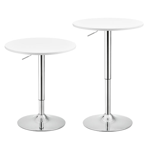 Tavolo da bar Aberdeen rotondo 60 cm Ø 68-88 cm alto metallo cromo nero/bianco en.casa