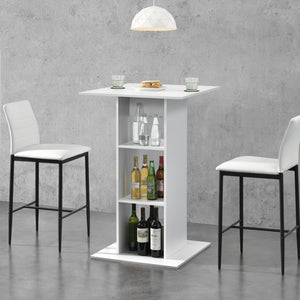 Tavolo bar Visby 110x70x70 cm con 3 ripiani en.casa - premiumXL