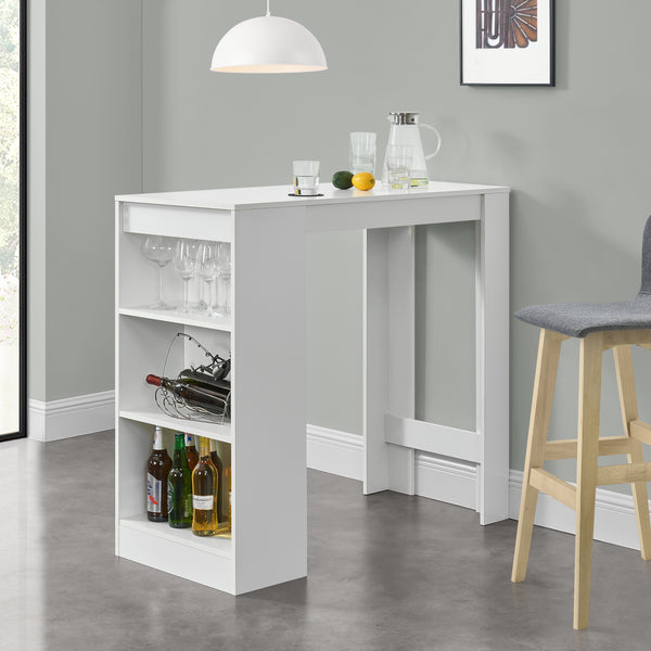 Bancone Tavolo Alto da Bar Kouvola con 3 Scomparti Aperti 110x50x103 cm - Vari Colori [en.casa]