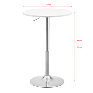 Tavolo da bar Aberdeen rotondo 60 cm Ø 68-88 cm alto metallo cromo nero/bianco en.casa
