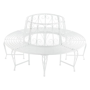 Panca Circolare da Giardino, Seduta Rotonda per Albero, Panchina in Acciaio (ØxA) 160cm x 84cm Struttura Decorativa - Vari Colori