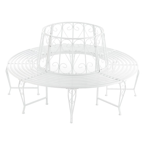 Panca Circolare da Giardino, Seduta Rotonda per Albero, Panchina in Acciaio (ØxA) 160cm x 84cm Struttura Decorativa - Vari Colori