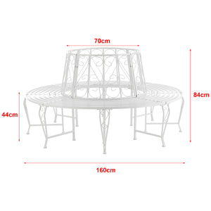 Panca Circolare da Giardino, Seduta Rotonda per Albero, Panchina in Acciaio (ØxA) 160cm x 84cm Struttura Decorativa - Vari Colori