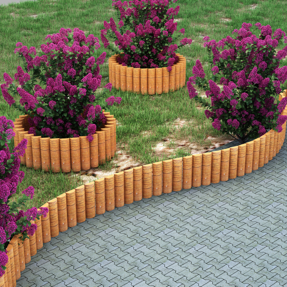 Palisade Rotta 150x20 cm Natur [en.casa]