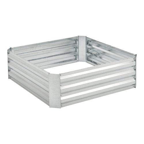 Aiola da giardino Barneveld 90x90x30cm Acciaio Argento [en.casa]