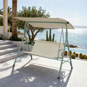Dondolo da Giardino Satten a 3 Posti con Tettuccio Parasole 173x119x153 cm [en.casa]