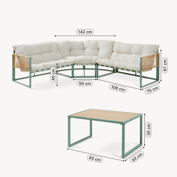 Set Salottino per Esterno Karg Divano Modulare a 3 pezzi e Tavolino casa.pro 