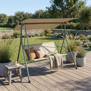 Dondolo da Giardino Satten a 3 Posti con Tettuccio Parasole 173x119x153 cm [en.casa]