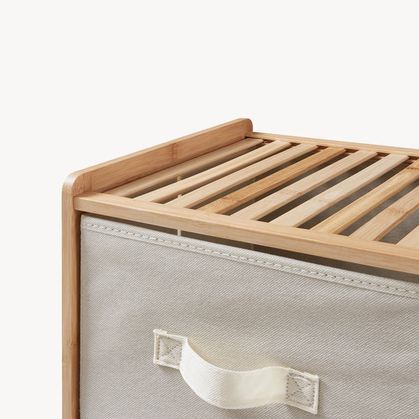 Cassettiera Maldon con cassetti in tessuto Naturale/Beige [en.casa]