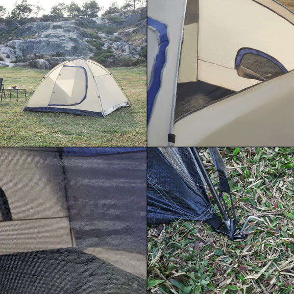 Tenda da Campeggio Bergeijk per 2-3 Persone 213 x 213 x 130 cm - Vari Colori pro.tec
