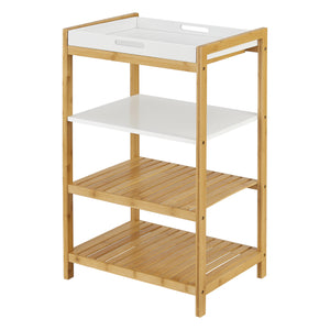 Libreria da terra in bambù Kiuruvesi con ripiano vassoio [en.casa]