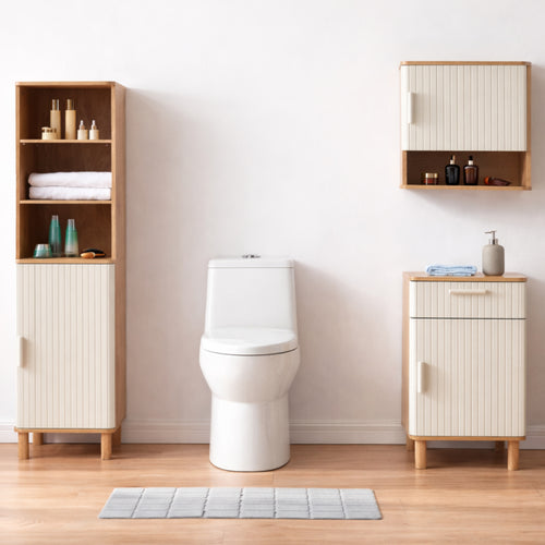 Set Ferrersp di Mobili per Bagno - Effetto Rovere/Avena Oatmeal [en.casa]