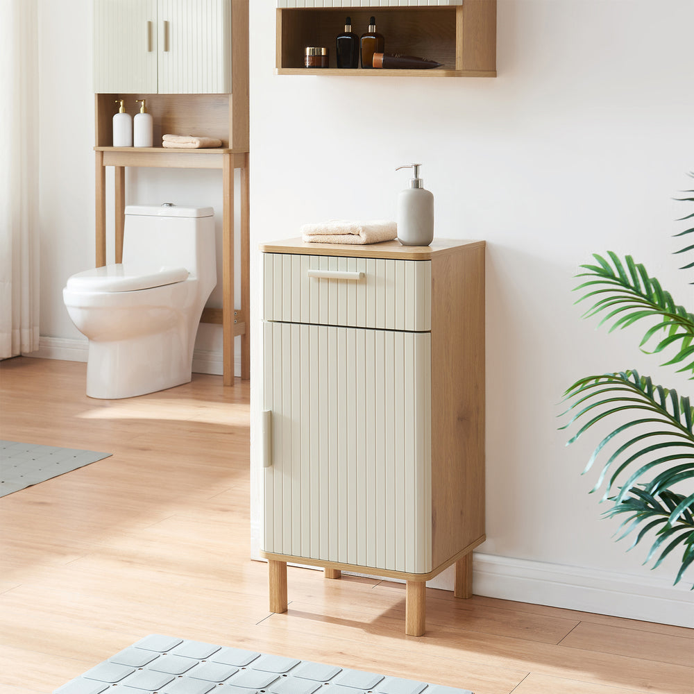 Mobile bagno Ferrersp 80x40x35 cm effetto quercia/colore sabbia [en.casa]