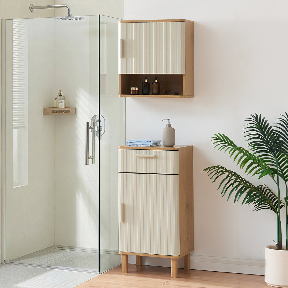 Set Ferrersp di Mobili per Bagno - Effetto Rovere/Avena Oatmeal [en.casa]